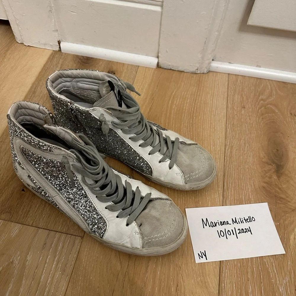 Golden Goose Women's Slide Glitter High Top Sneakers size EU40/US10